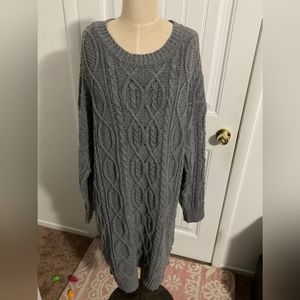Grey knit sweater dress